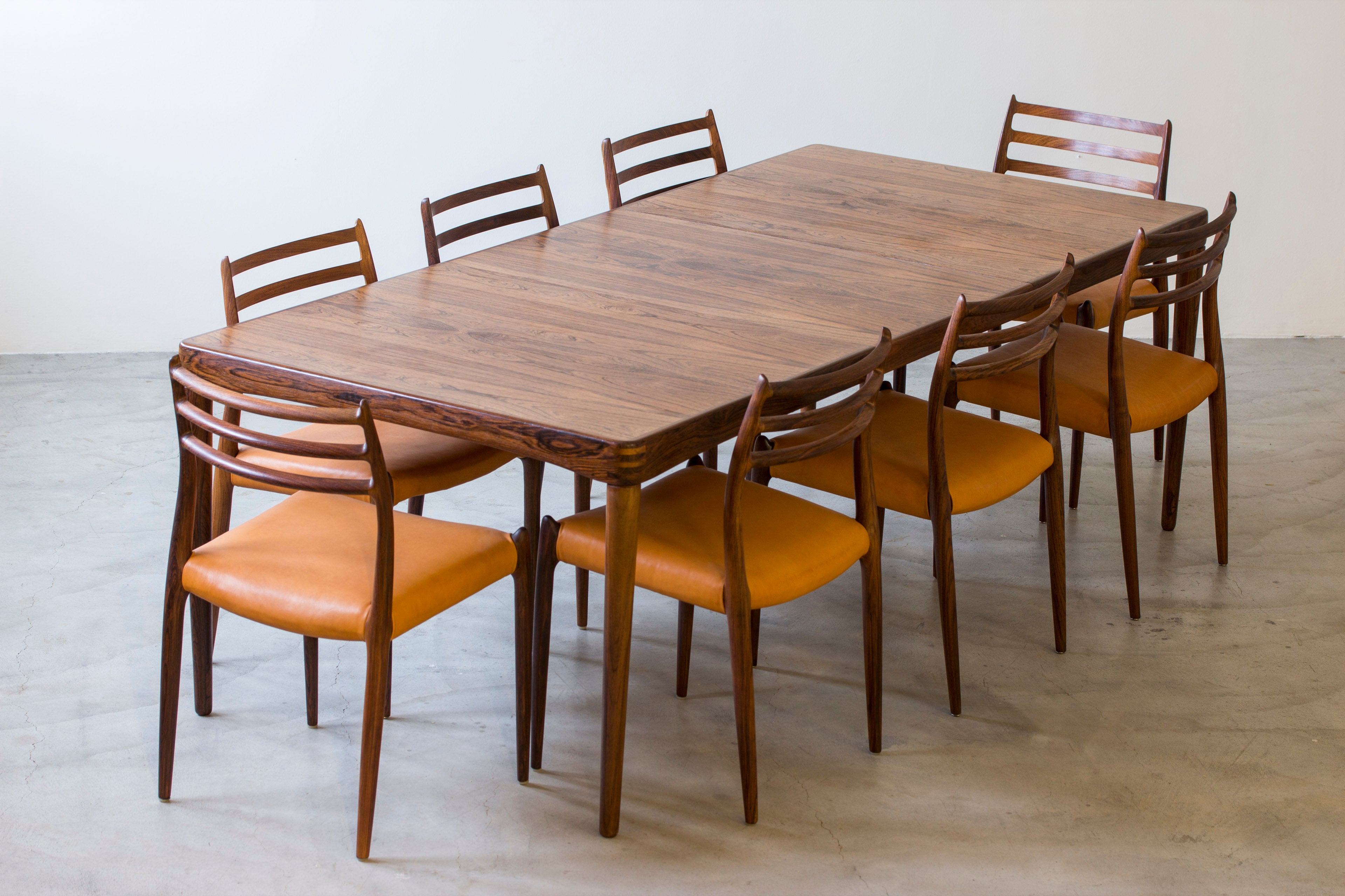 Palisander dining table by H. W Klein.