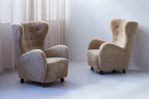 Danish modern highback lounge chairs