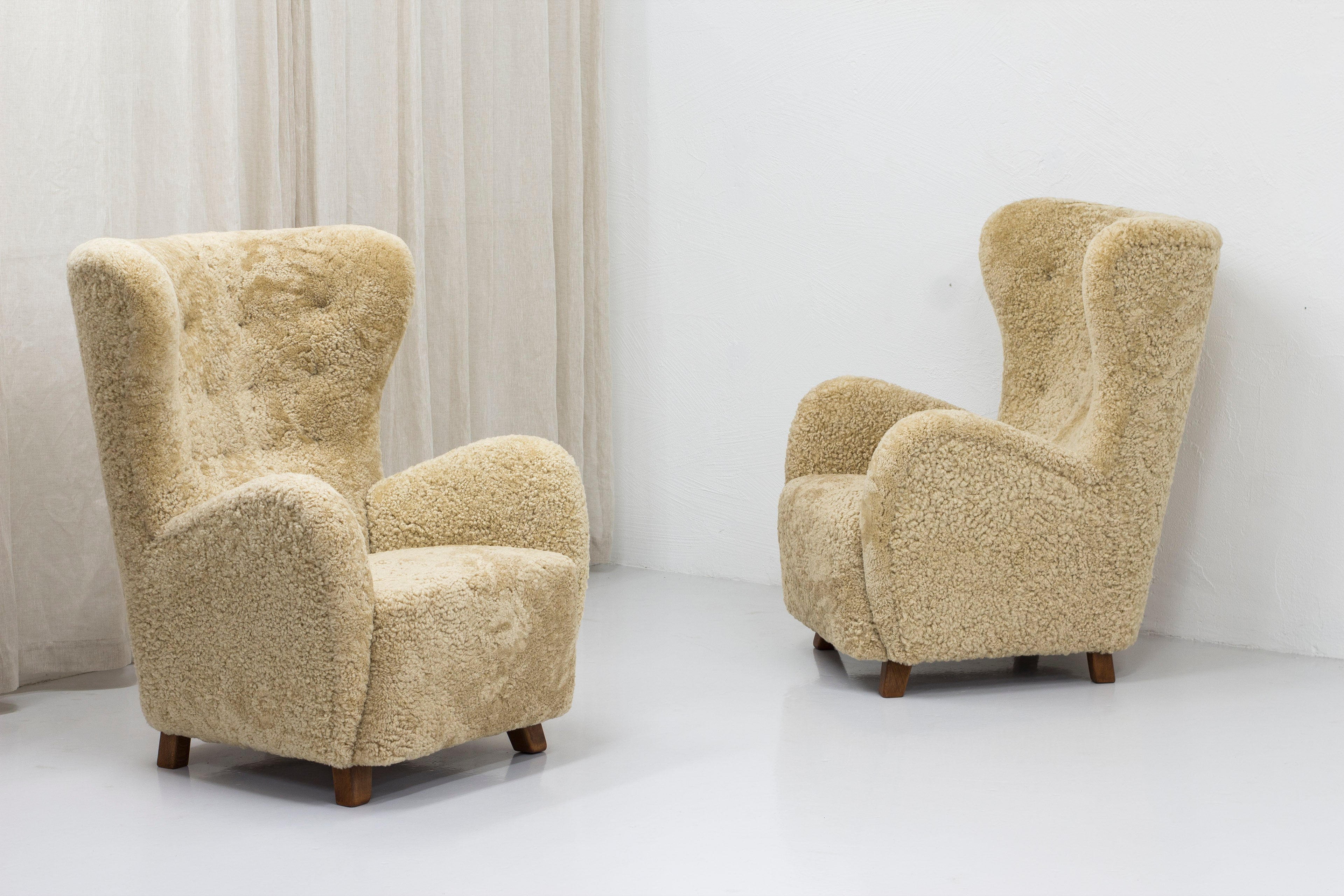 Danish modern highback lounge chairs