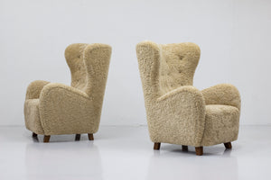 Danish modern highback lounge chairs