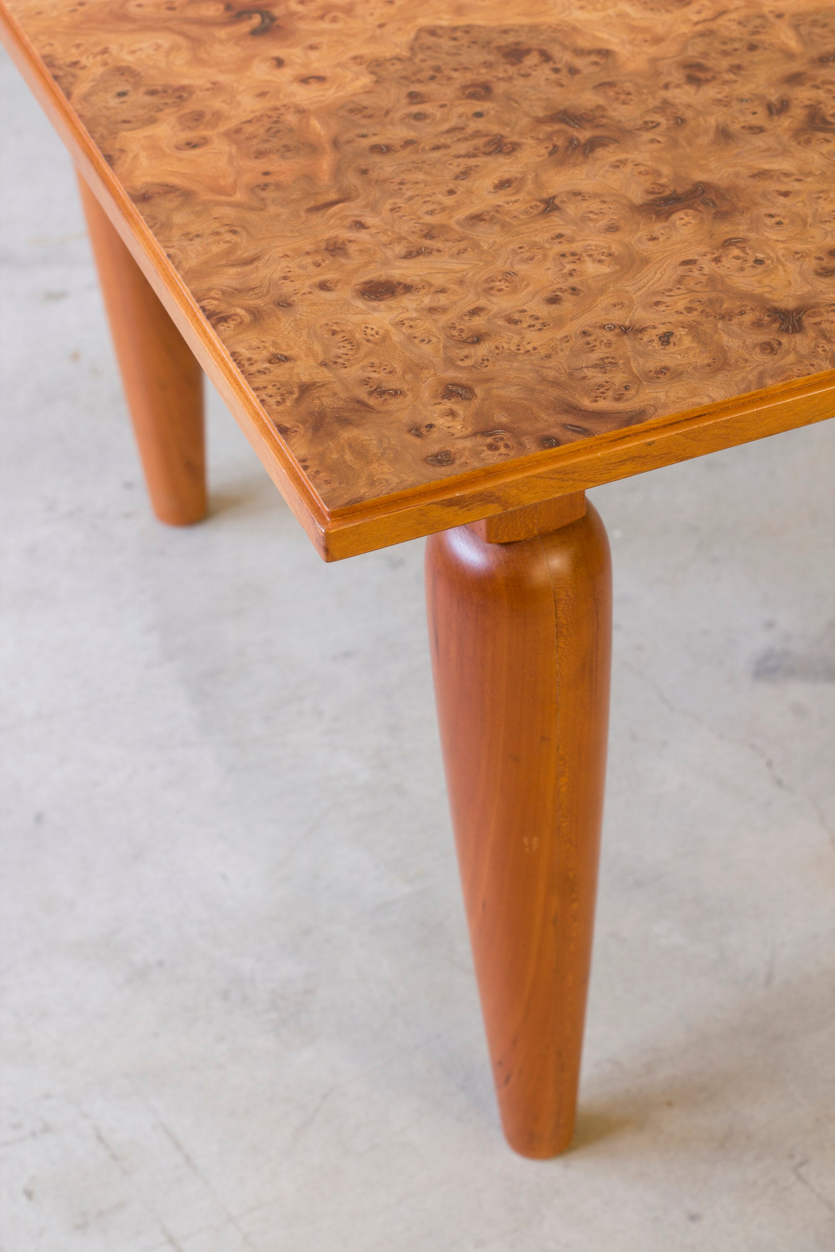 Swedish modern elm root table in the style of Frank