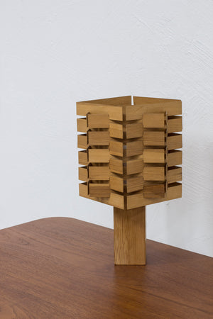 Pine table lamp in the manner of Lindroos