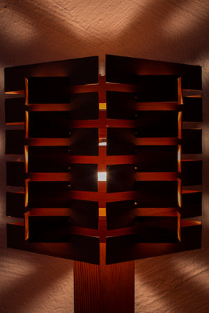 Pine table lamp in the manner of Bengt Lindroos