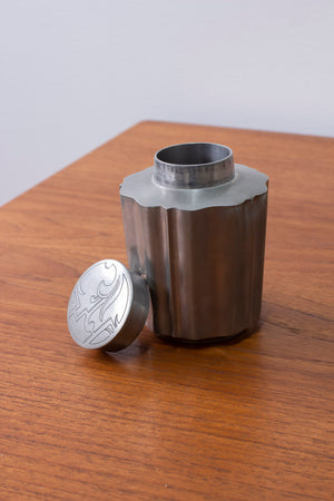 Tea jar in pewter by Edvin Ollers