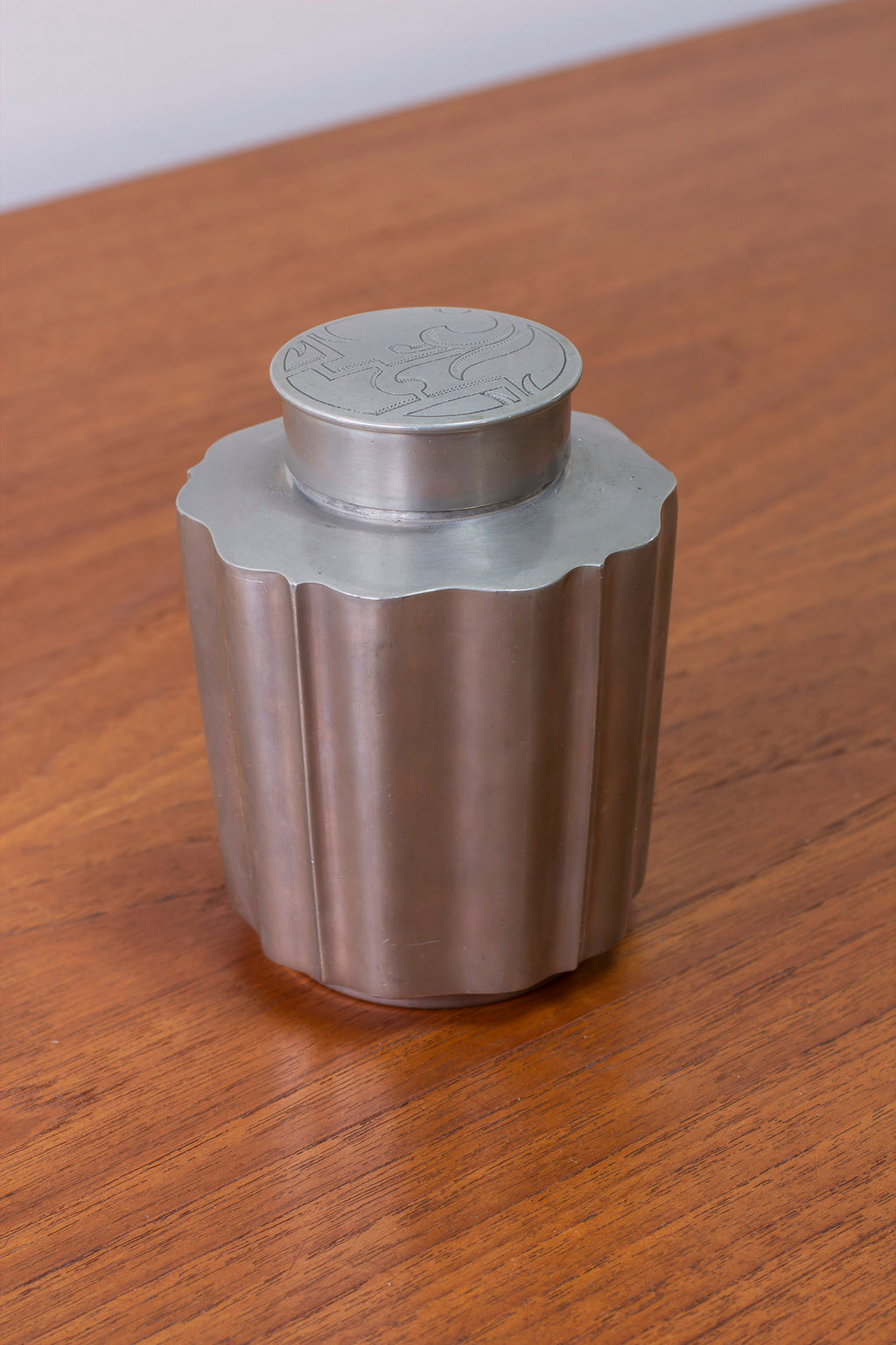 Tea jar in pewter by Edvin Ollers