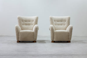Pair of lounge chairs in the manner of Blomstedt