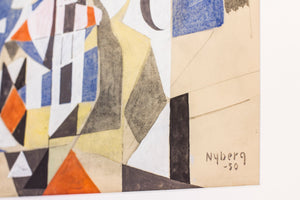 Gouache painting "Skuggor" by Tore Nyberg