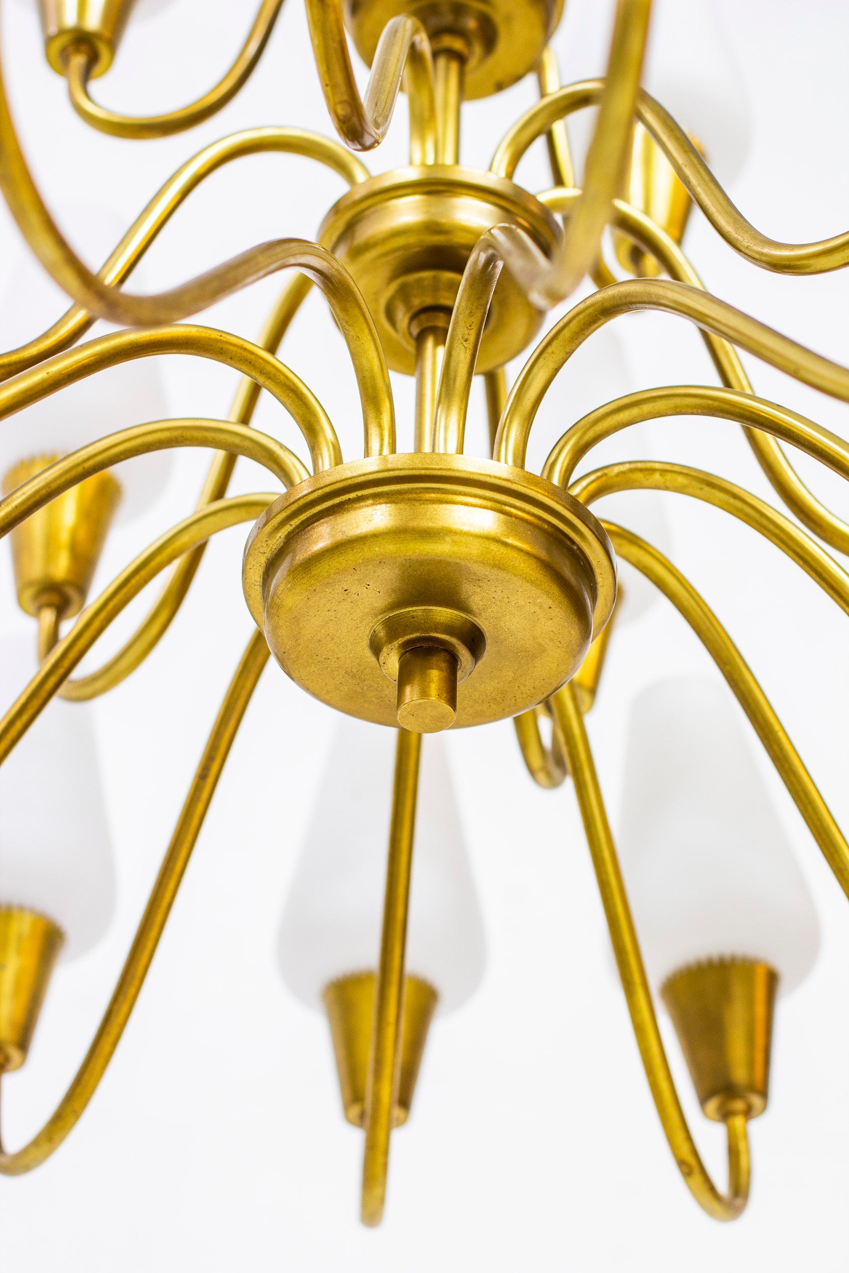 Brass Chandelier by Arnold Wiigs Fabrikker