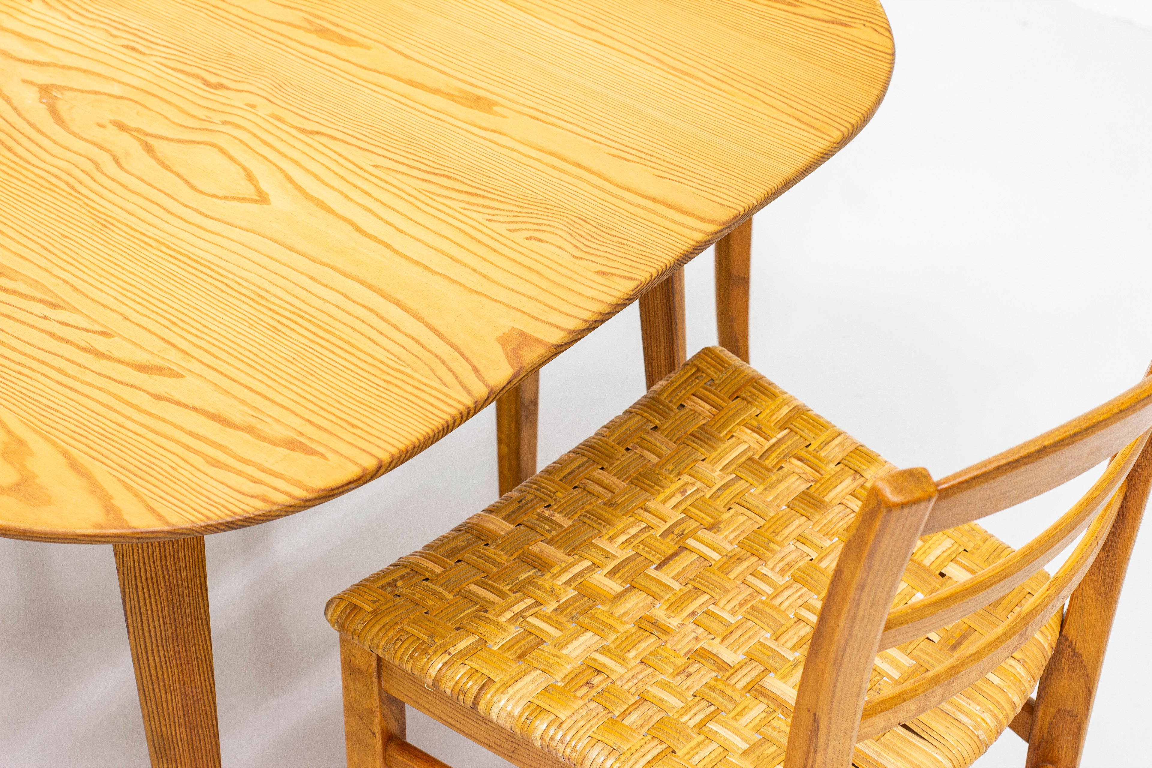 Pine "Sportstuge" table by Carl Malmsten