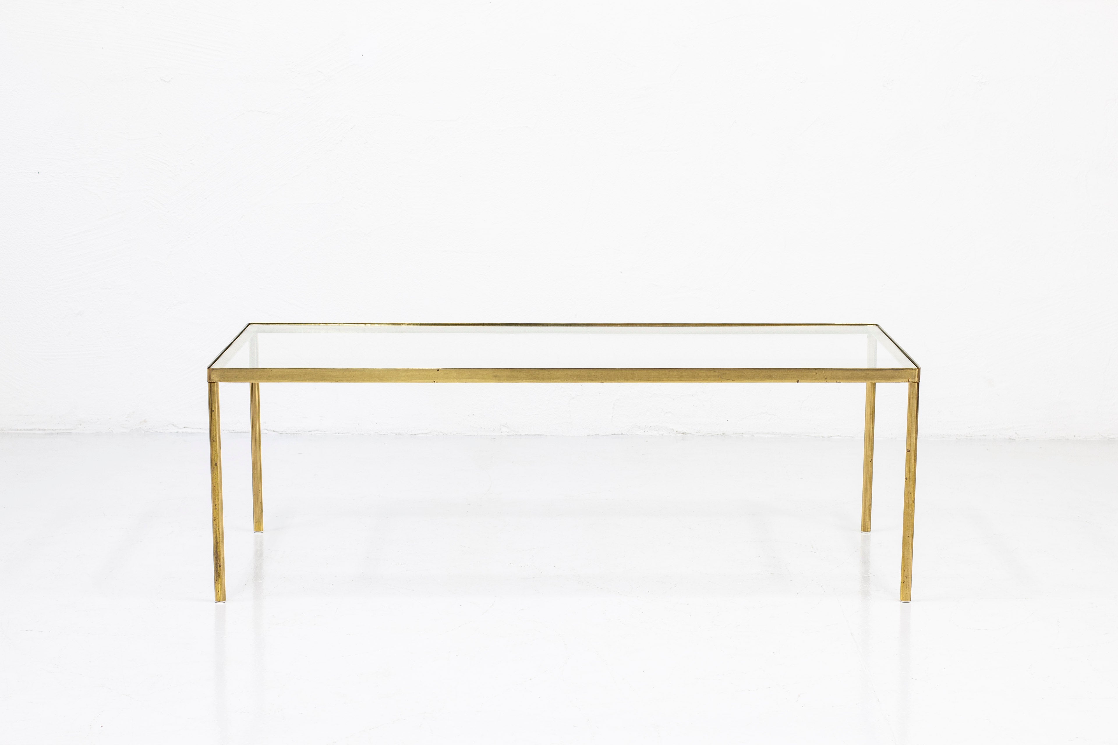 Brass and glass coffee table by Bergboms