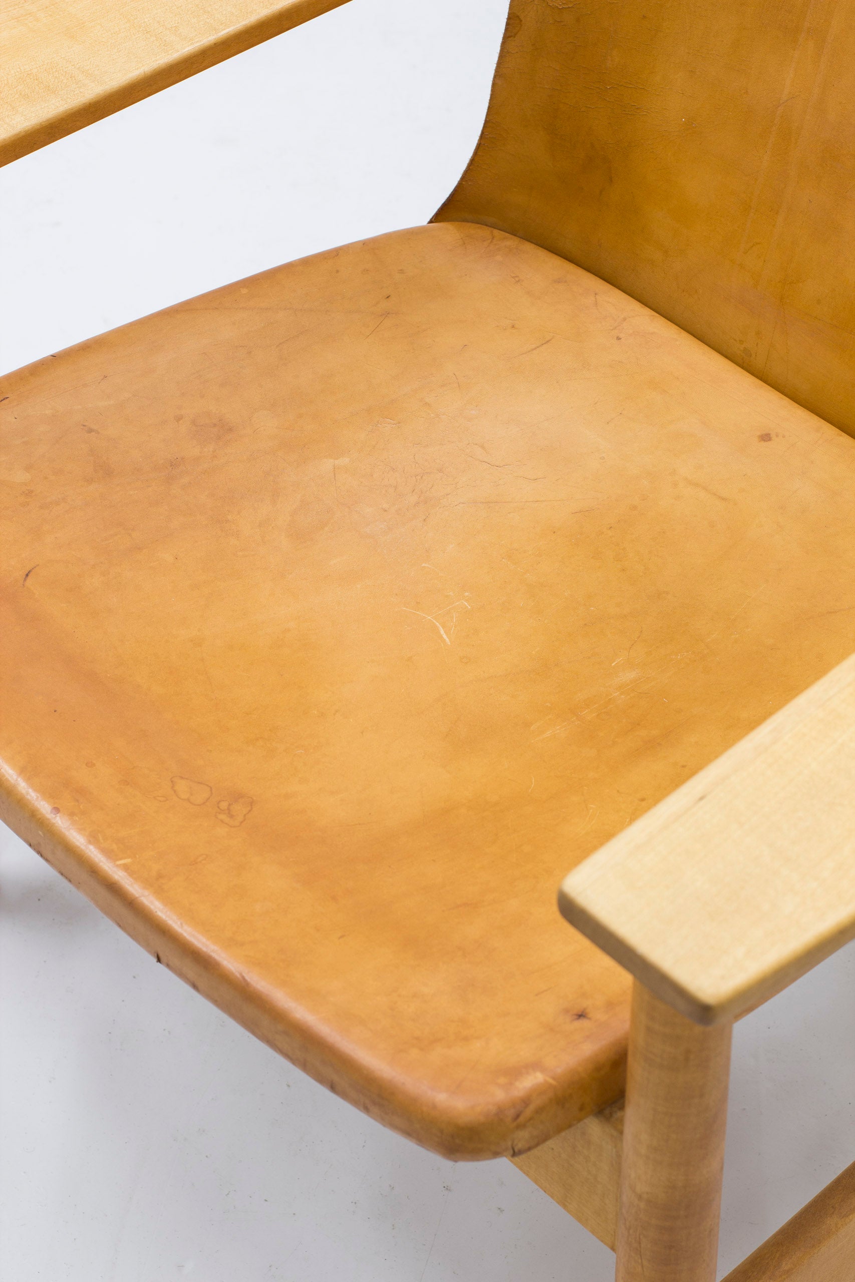 Swedish modern leather lounge chair