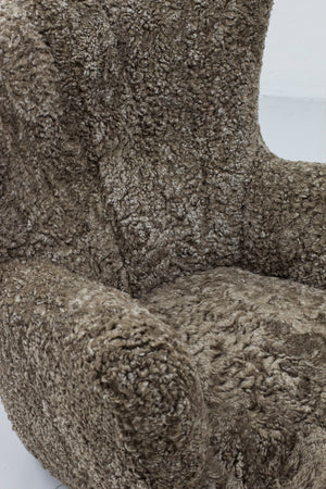 Danish modern sheepskin chair