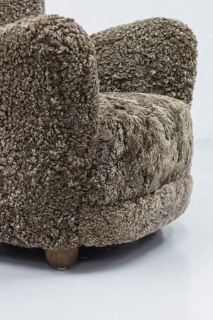 Danish modern sheepskin chair