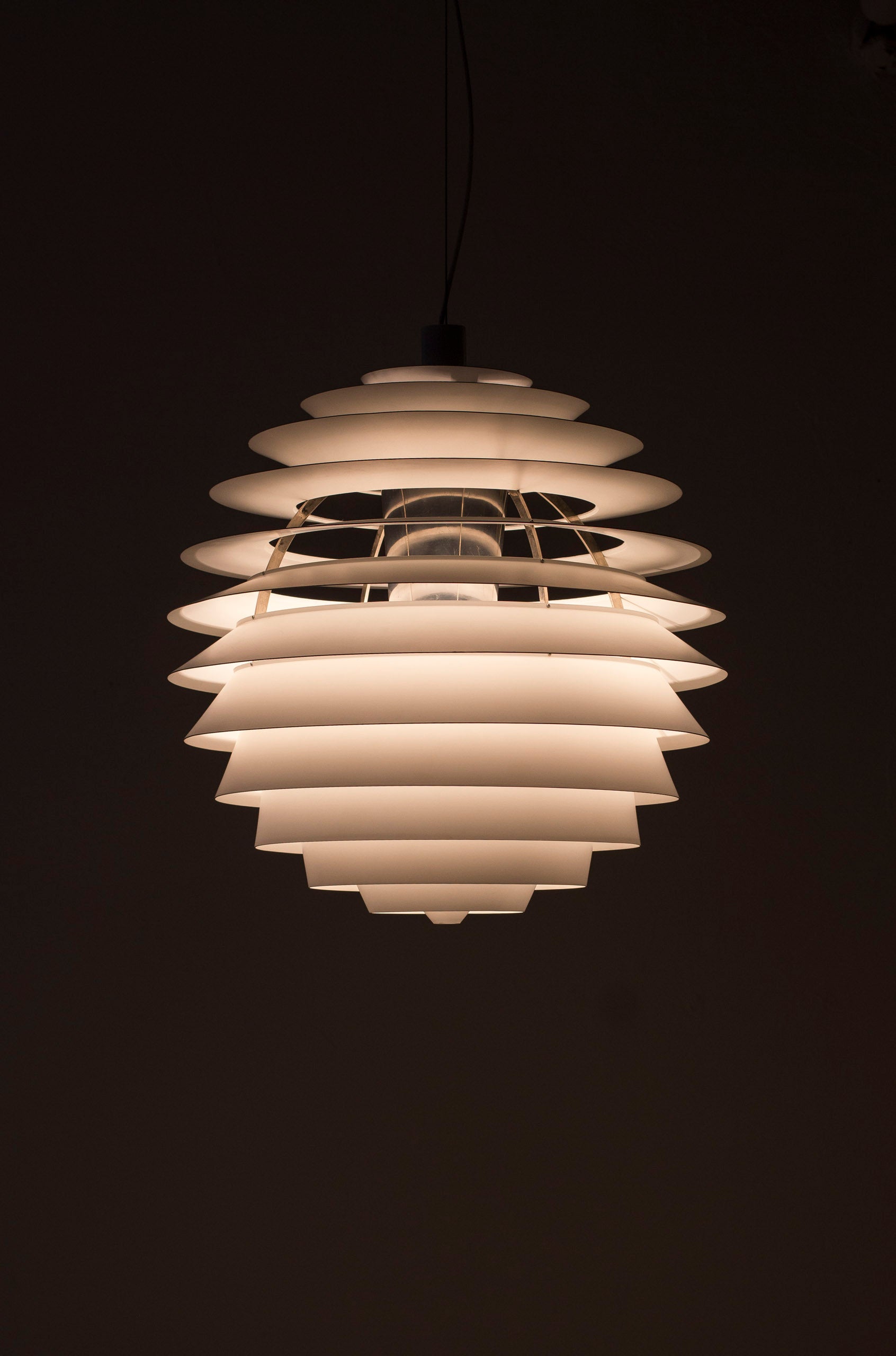 "PH Louvre" ceiling lamp by Henningsen