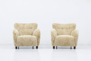 Danish modern sheepskin chairs