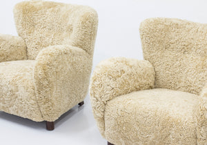 Danish modern sheepskin chairs