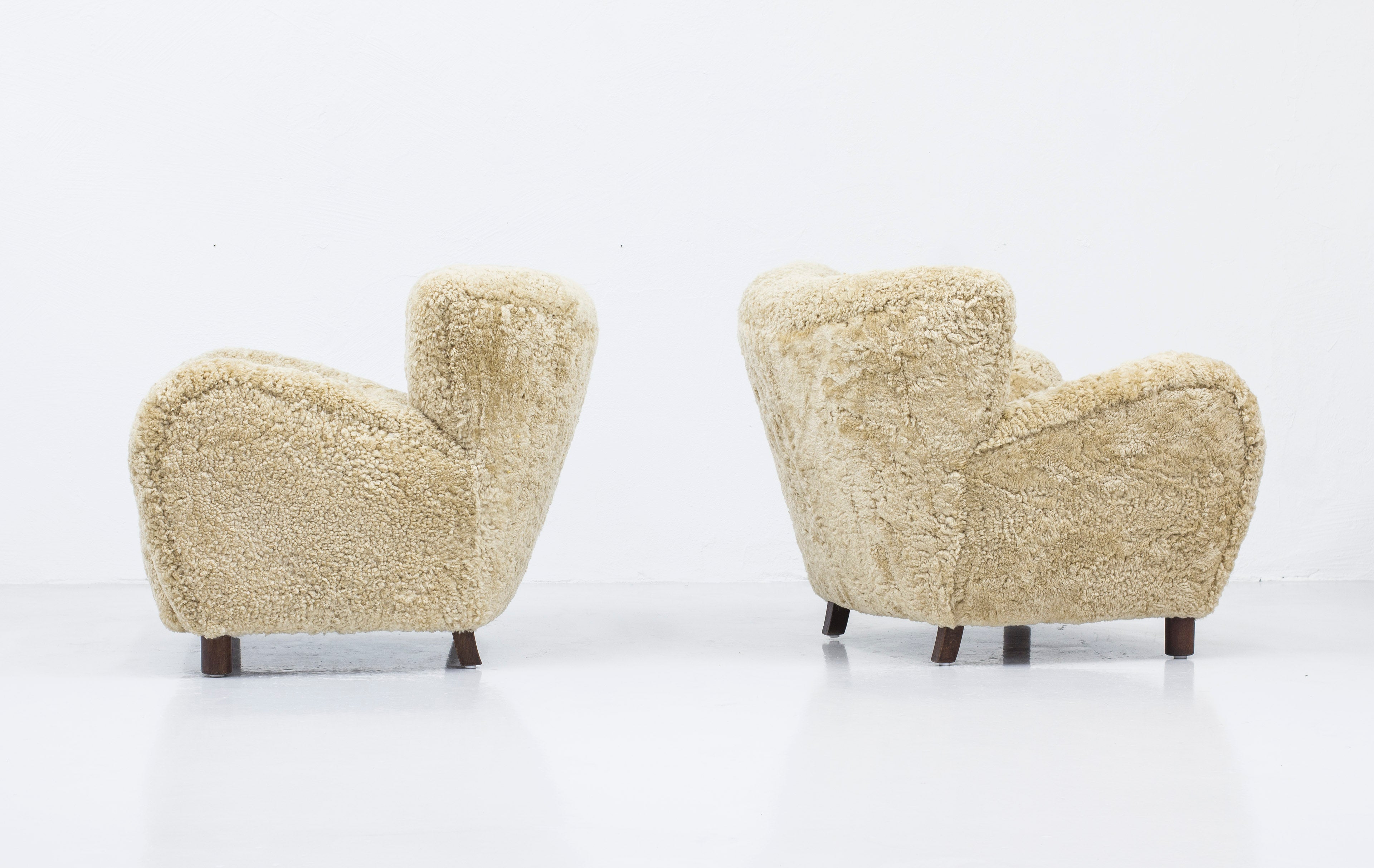 Danish modern sheepskin chairs