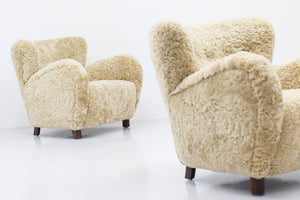 Danish modern sheepskin chairs