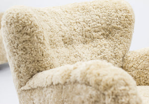 Danish modern sheepskin chairs