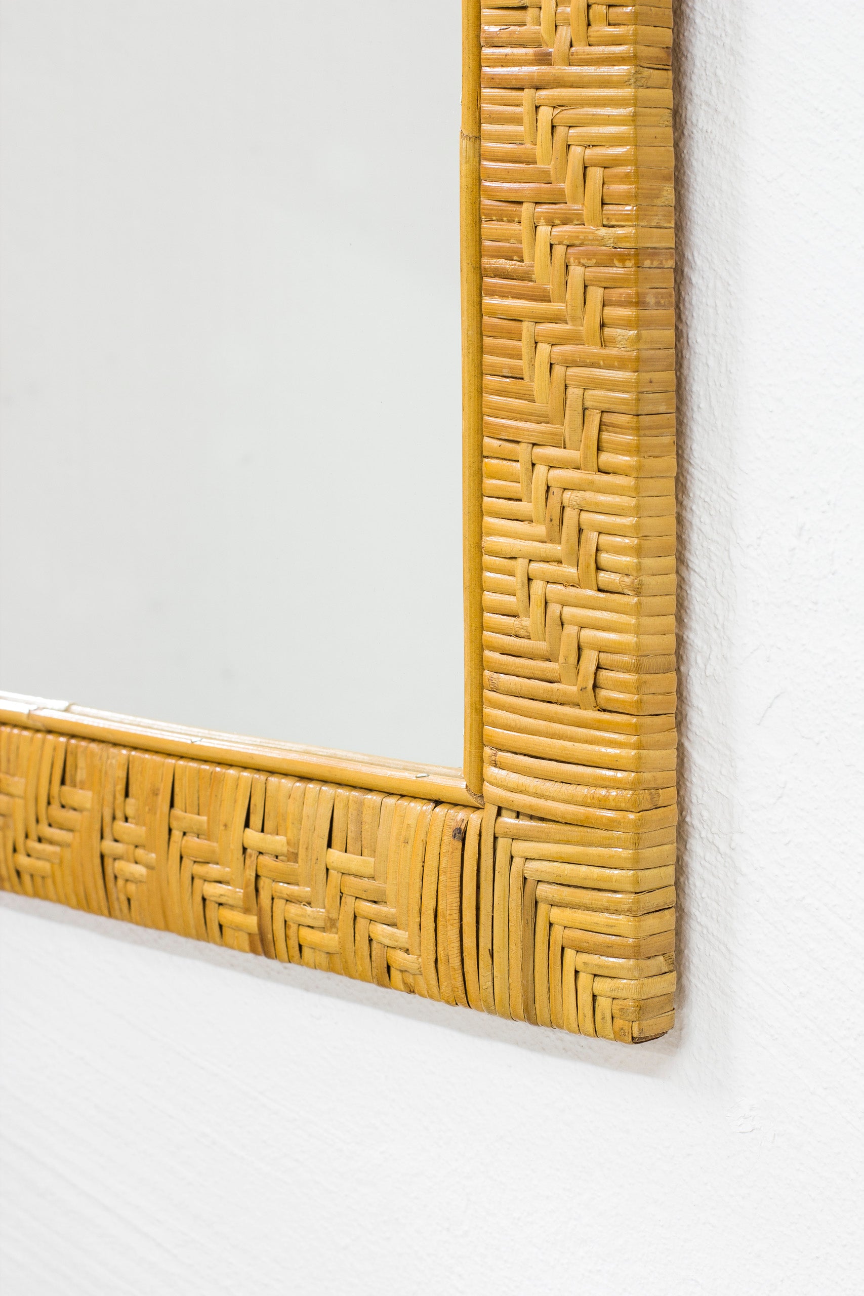 1950s Rattan Mirror Made in Finland
