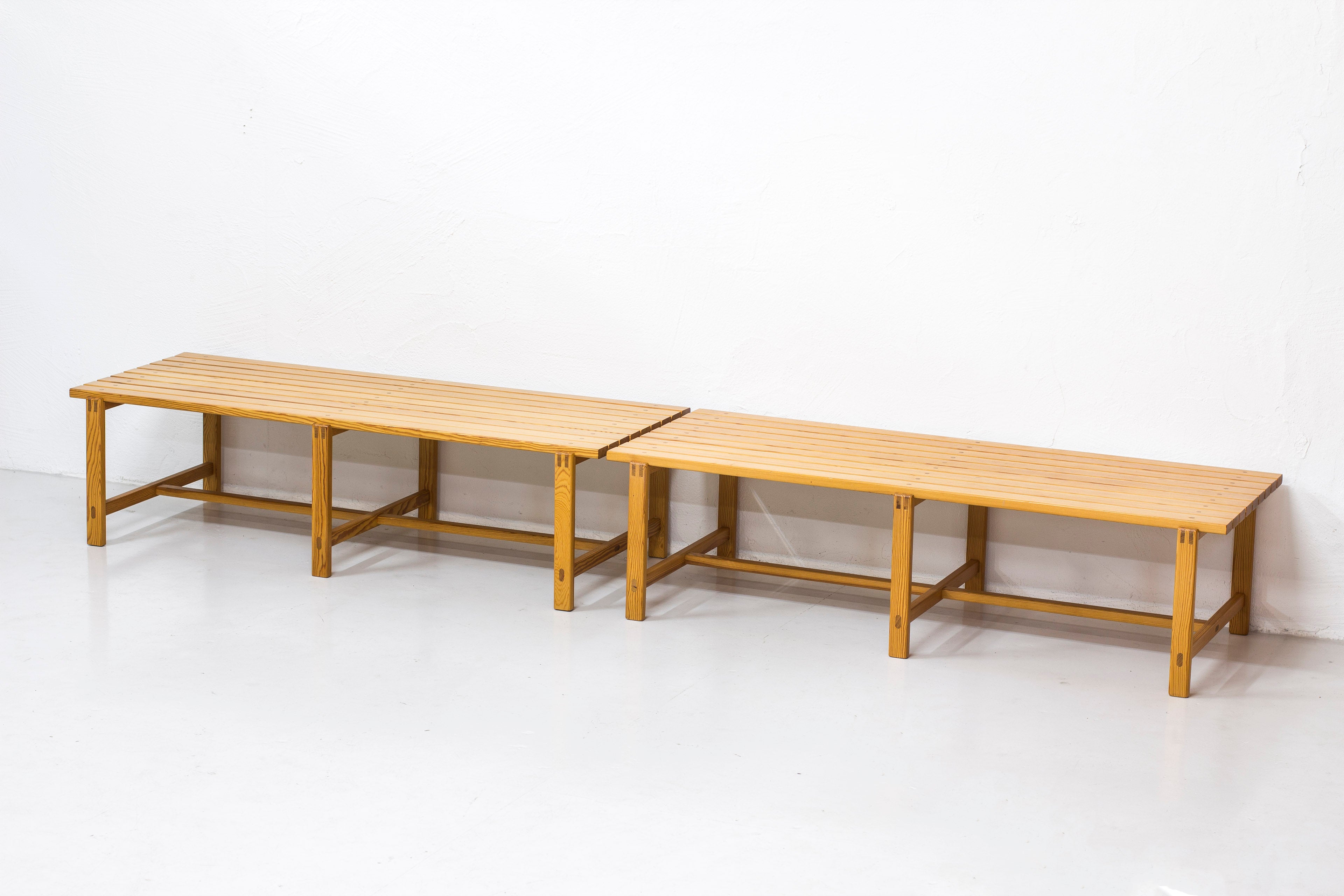 Swedish pine benches from the 1960s