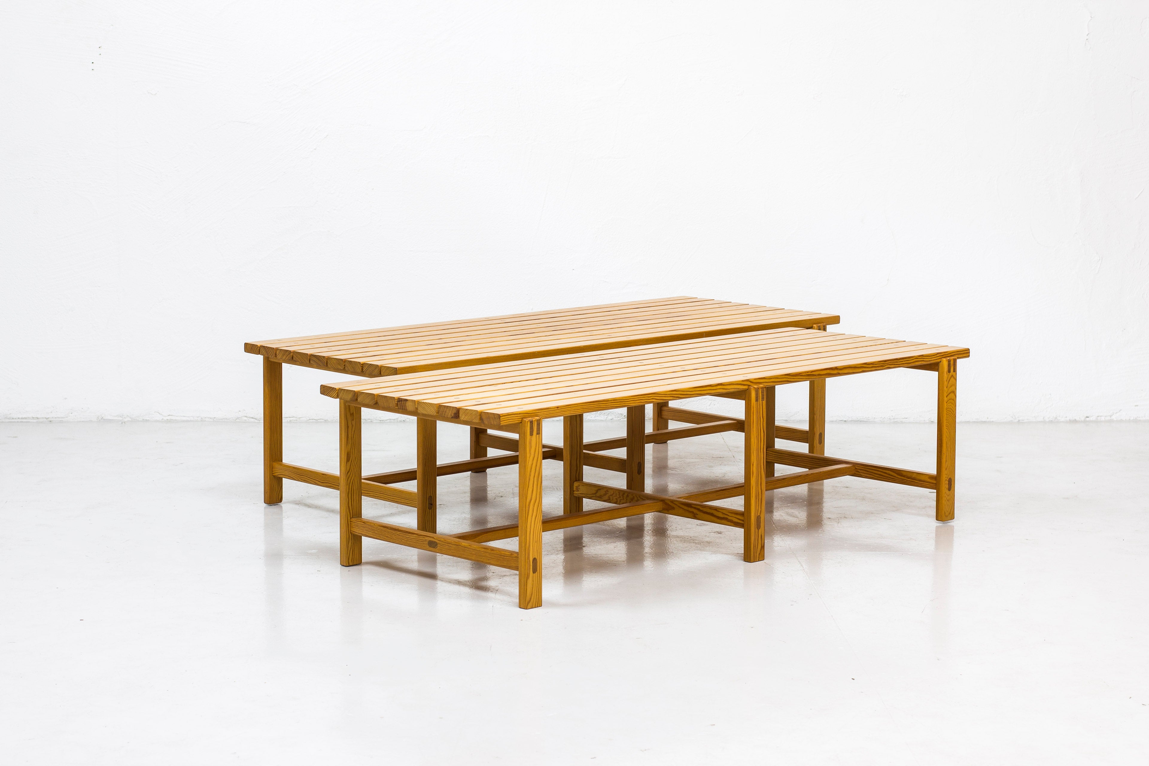 Swedish pine benches from the 1960s