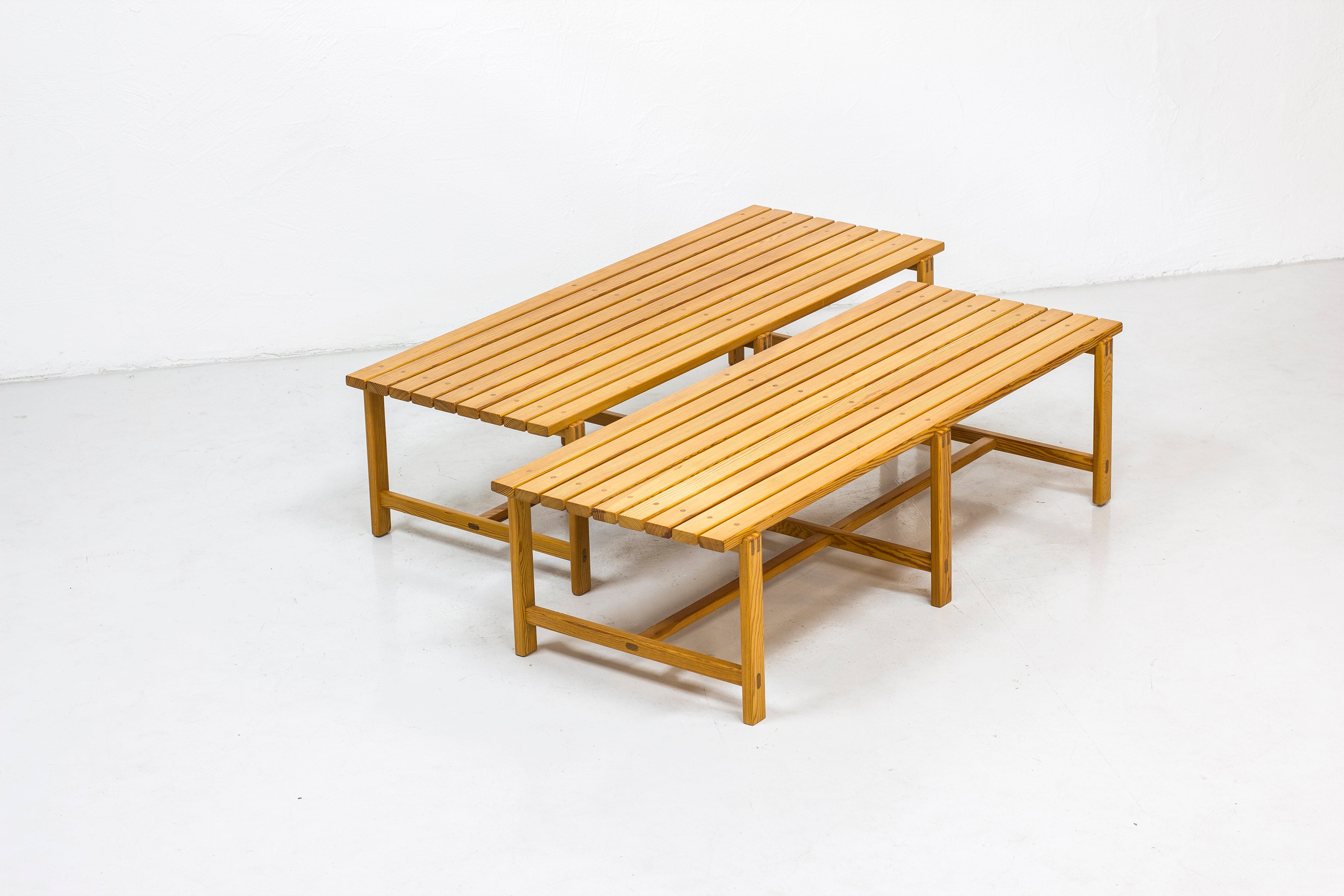 Swedish pine benches from the 1960s