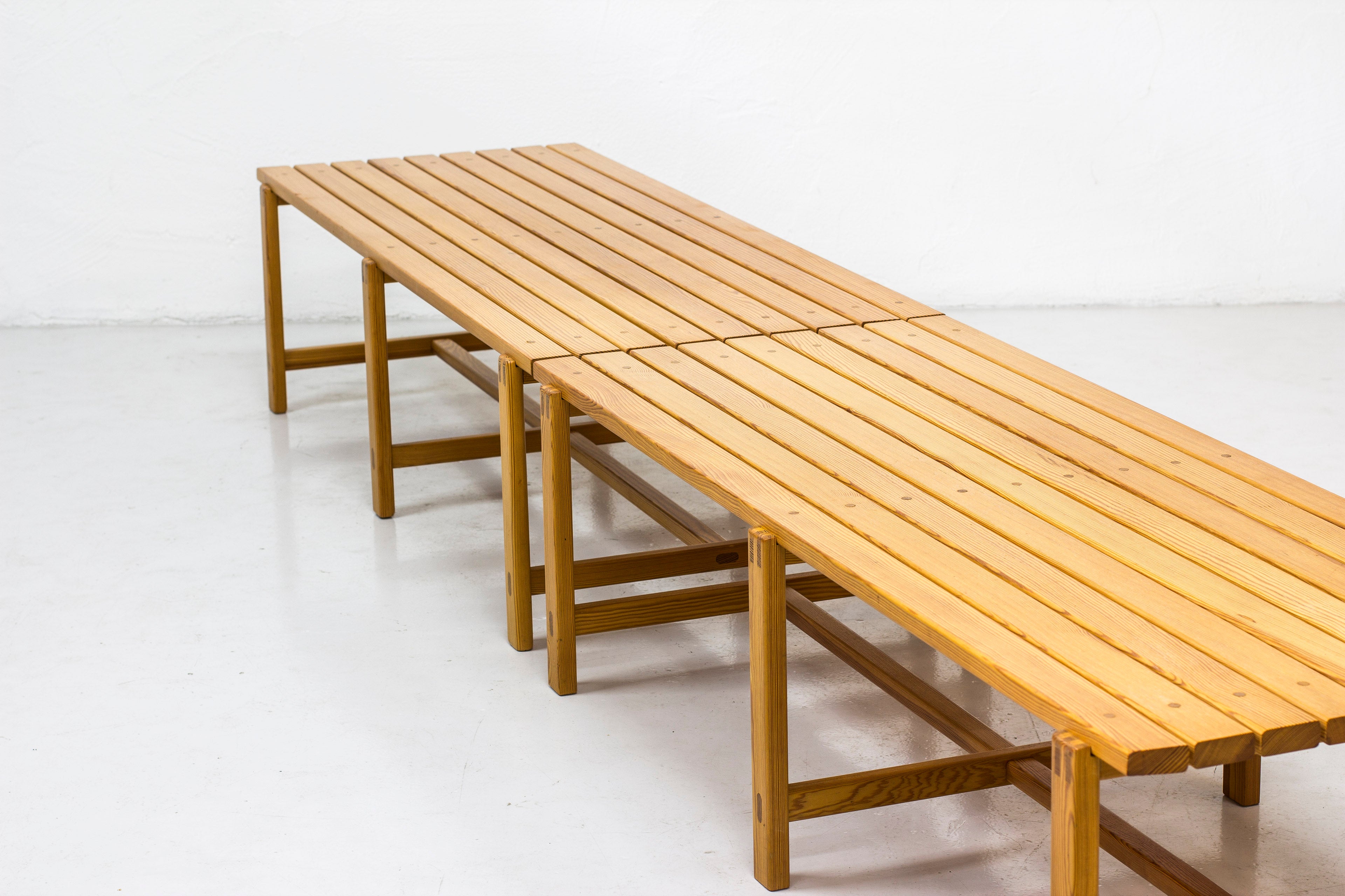 Swedish pine benches from the 1960s