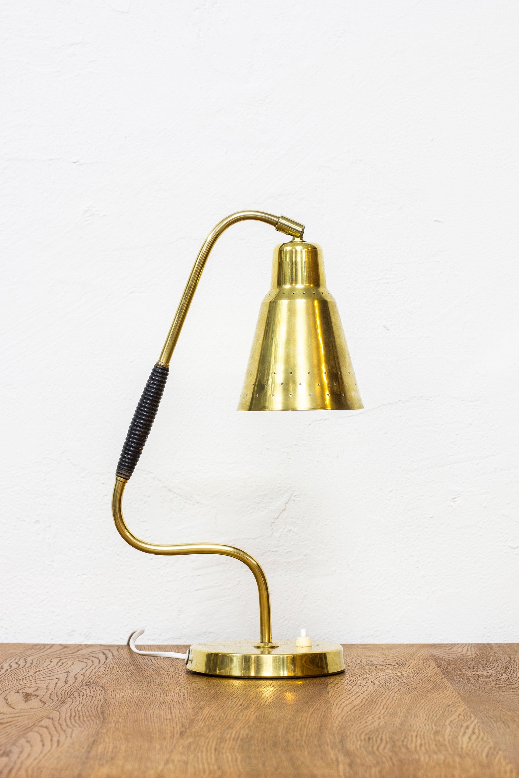 Swedish 1950s brass table lamp by Bergboms