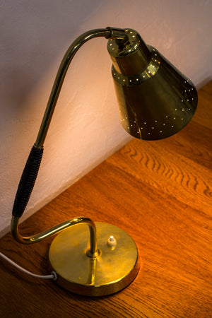 Swedish 1950s brass table lamp by Bergboms