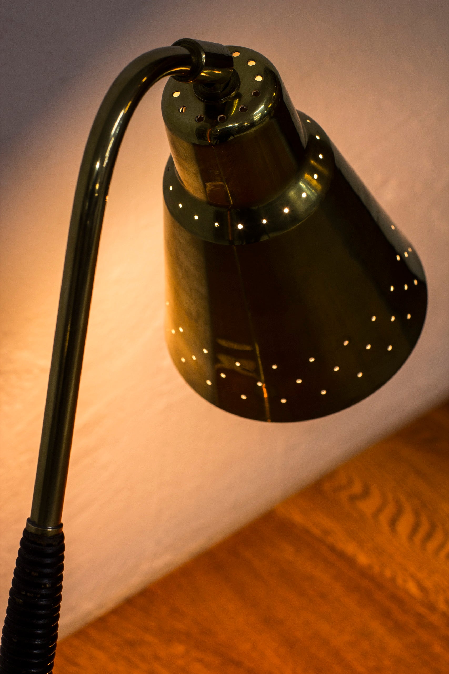Swedish 1950s brass table lamp by Bergboms