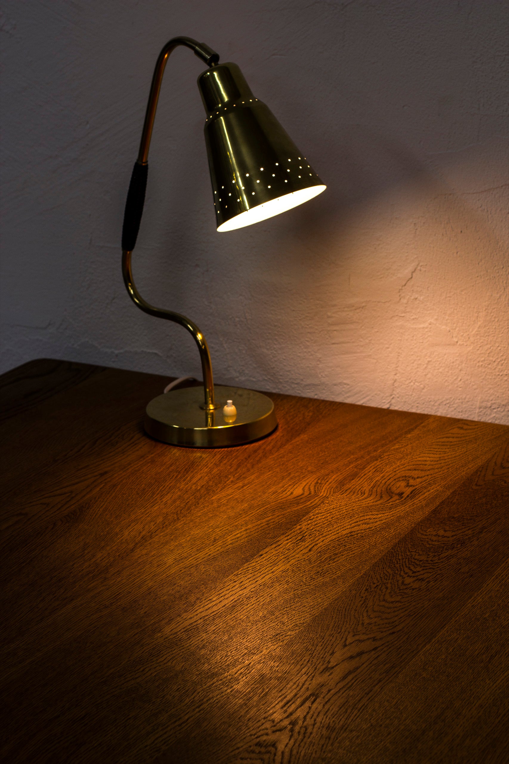 Swedish 1950s brass table lamp by Bergboms